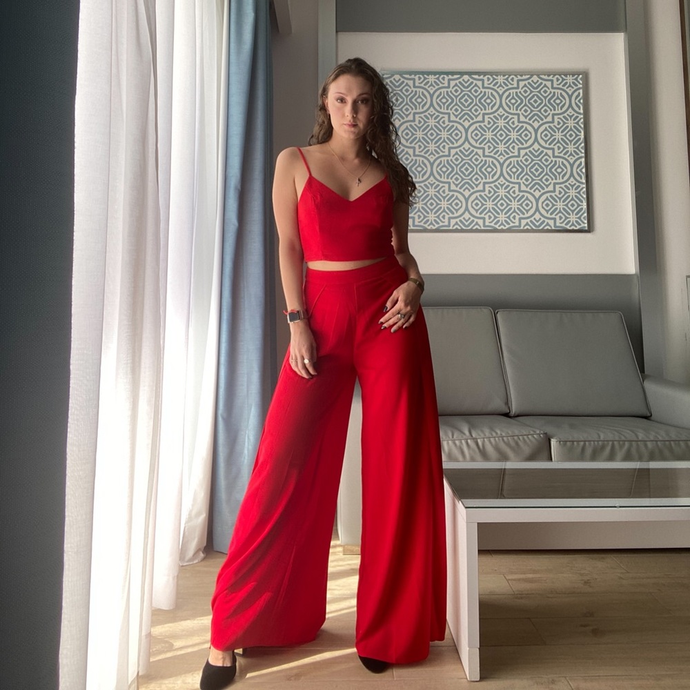 Lulu Red Two piece jumpsuit size small